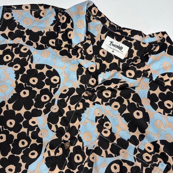 NEW Boozelele Men's Funky Flower Print 100% Cotton Cuban Collar Shirt Size XL - Picture 5 of 7